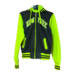 New York Kids Neon Zip Up Hoodie Large